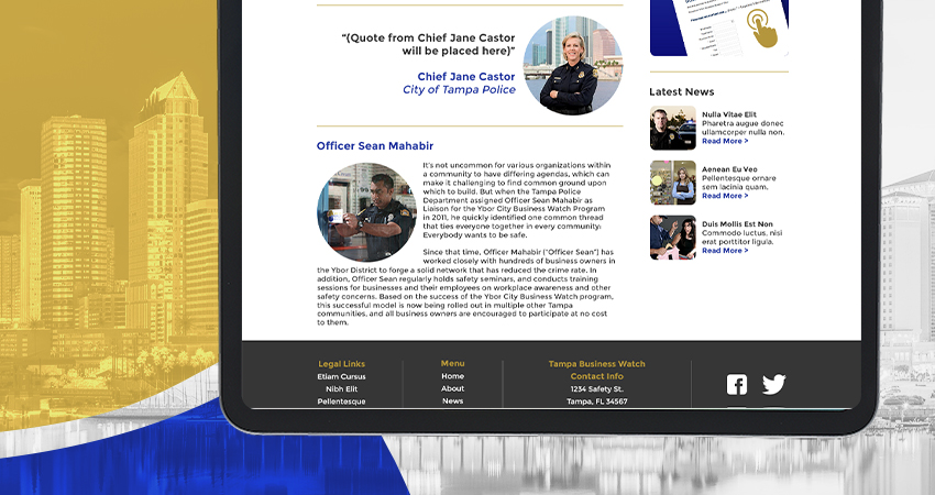 Website design for the Tampa business watch