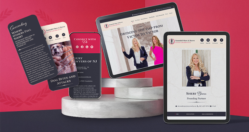 Mobile phone and tablet mock up of the injury lawyers of New Jersey website
