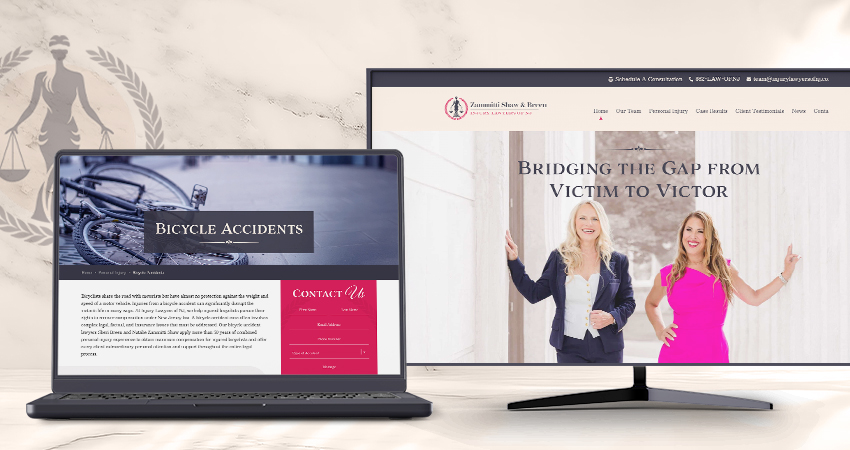 Desktop mockup of the injury lawyers of New Jersey website