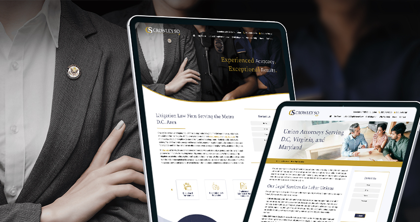 Mockup of Crowley So website design