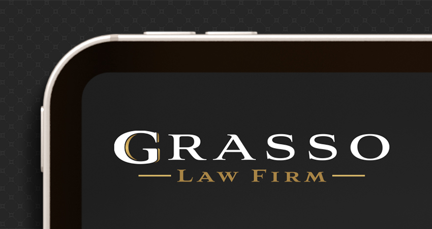 Grasso law logo at the top of the website header