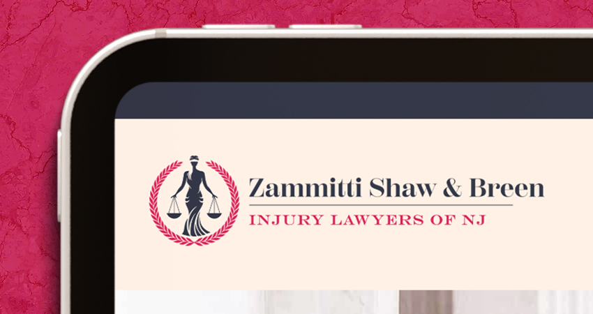 Mockup of Injury Lawyers of NJ logo on a computer screen