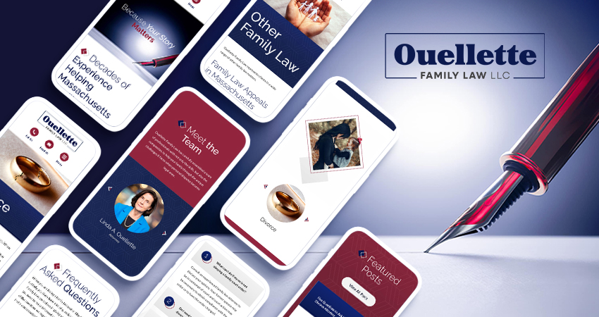 Phone mockups for Ouellette Family law