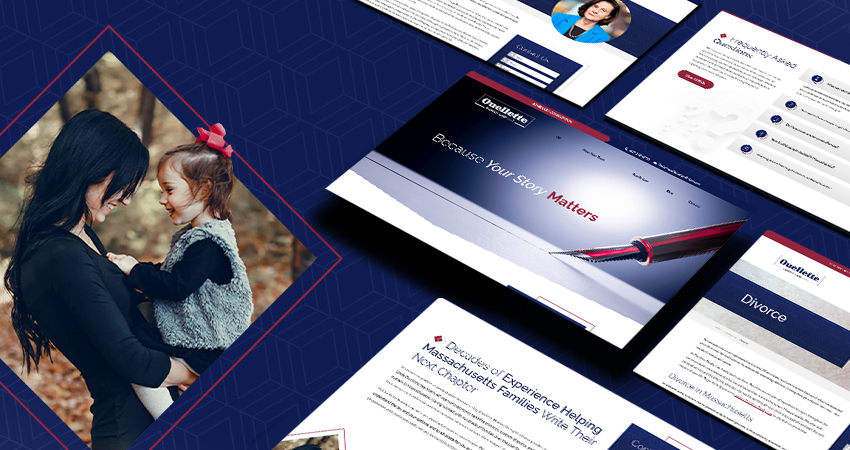 Desktop mockups for Ouellette Family law