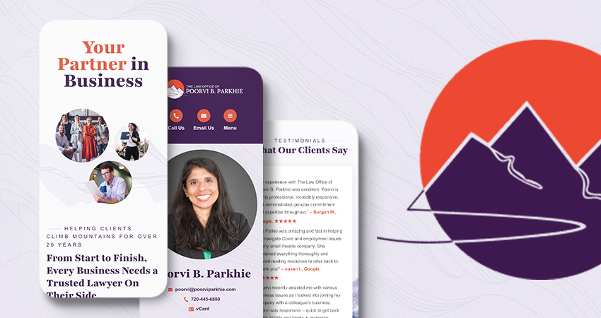 Phone mockups showing the Poorvie Parkhie