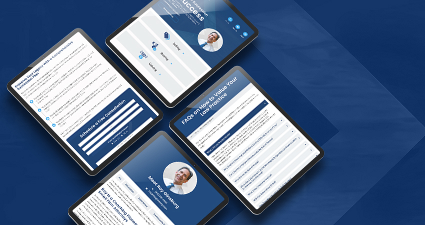 Tablet mockup of Roy Ginsberg website