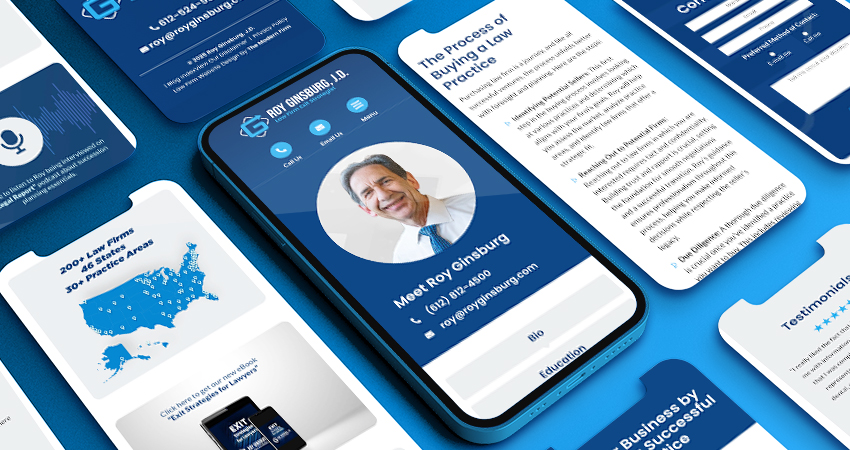 Phone mockup of Roy Ginsberg website