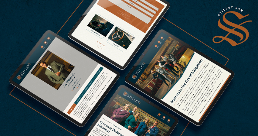 Stilley Law website mockup on tablet