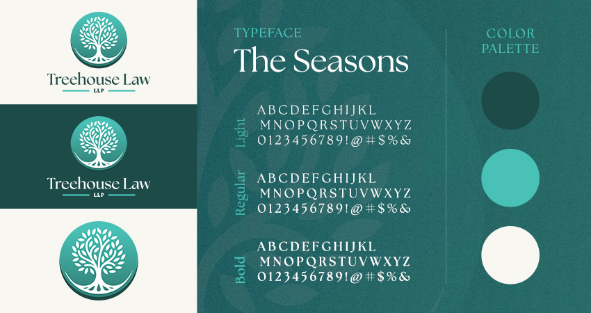 Treehouse Law logo typography and color palette