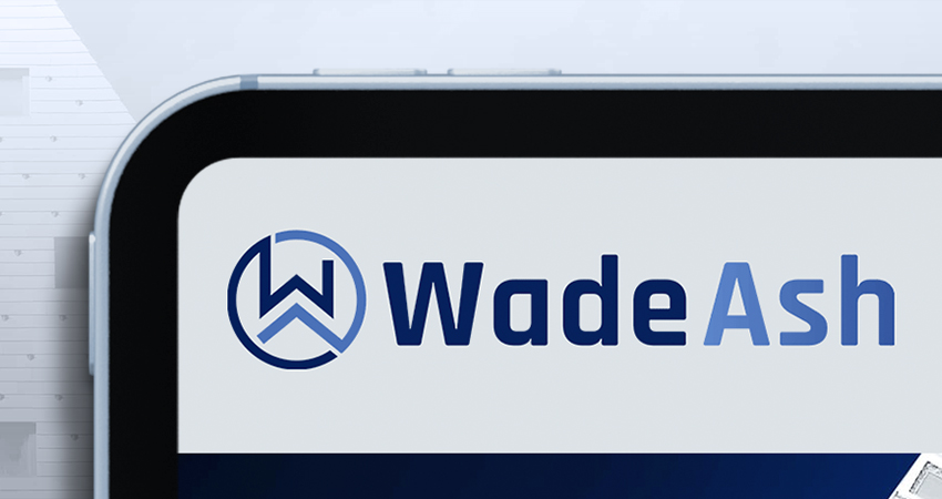 wade ash logo on the corner of the website header