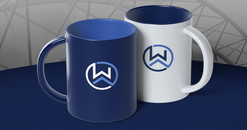 wade ash logo mockup on coffee mugs