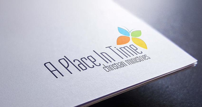 Logo design mockup for a place in time christian ministries