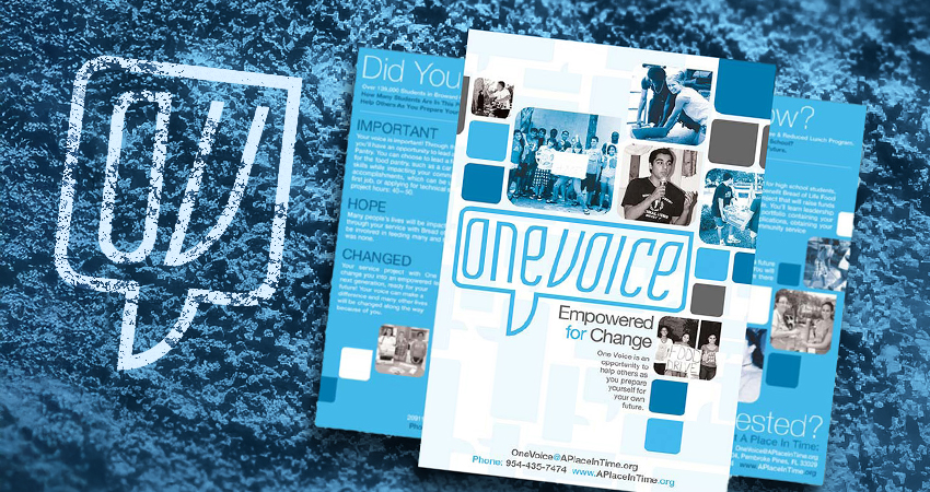 flyer design for the teen ministry of A Place In time Christian ministries