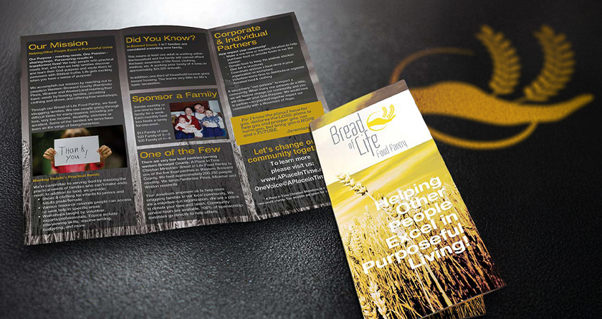 trifold brochure for a food pantry