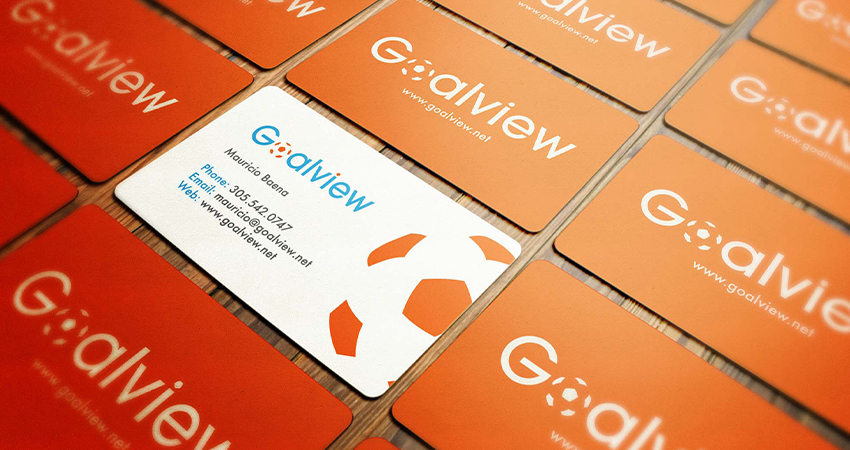Business Card design mockup for Goalview
