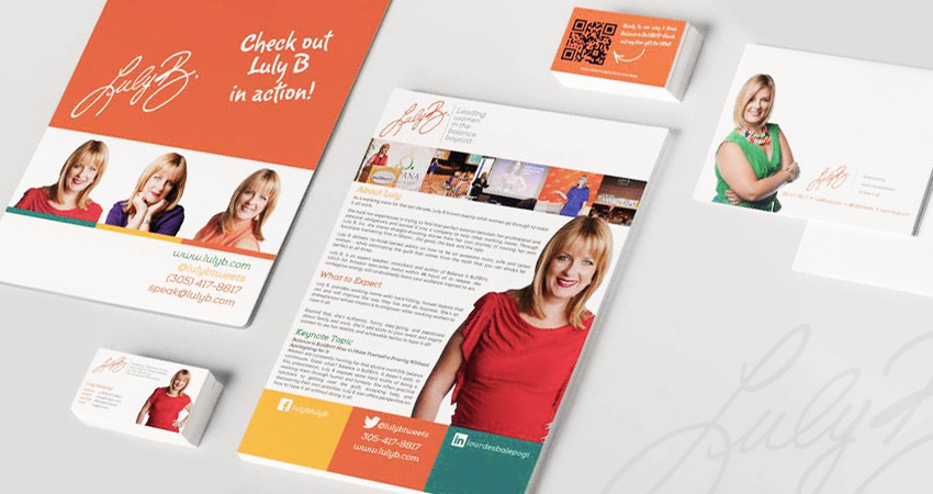 Luly B. business cards and stationery designs